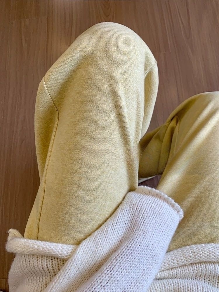 일자핏 양모 팬츠