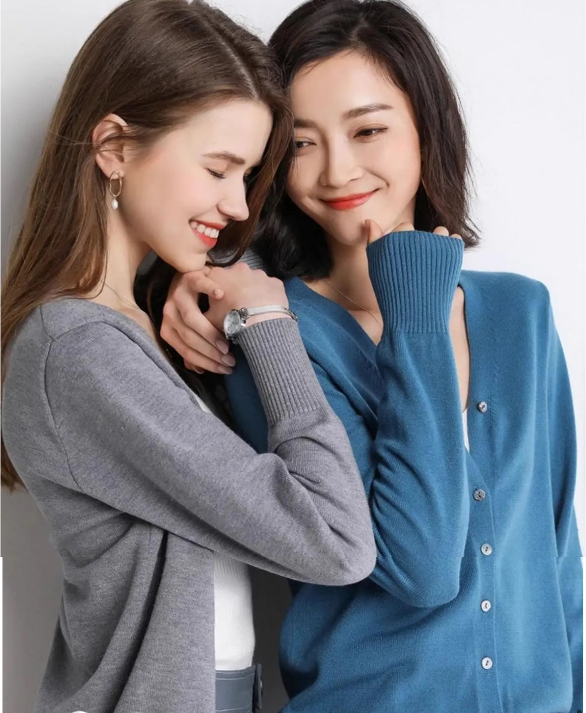 롱런템 브이넥 가디건